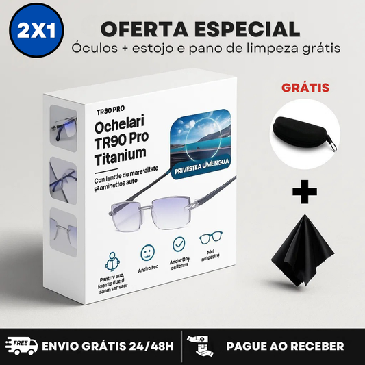 Óculos Anti-Raios Visão™ + Estojo de Couro Grátis (Oferta 2 em 1)
