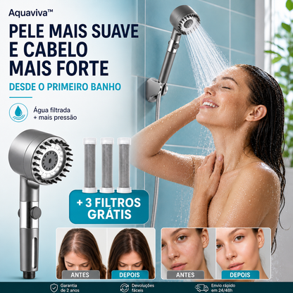 Aquaviva™ — Pele macia e cabelo com brilho desde o primeiro banho (só hoje com 3 filtros GRÁTIS)