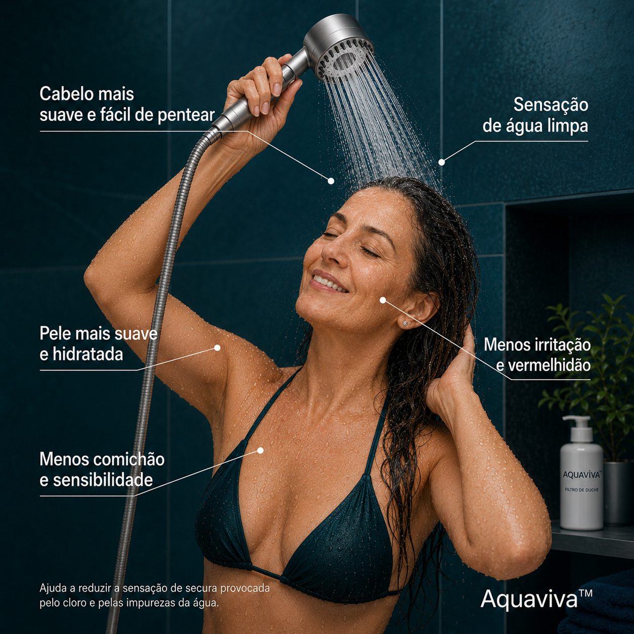 Aquaviva™ — Pele macia e cabelo com brilho desde o primeiro banho (só hoje com 3 filtros GRÁTIS)